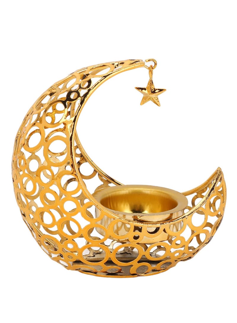 Hollow Moon Metal Candle Holder - Unique Design, Tranquil Ambiance, Perfect Gift Idea