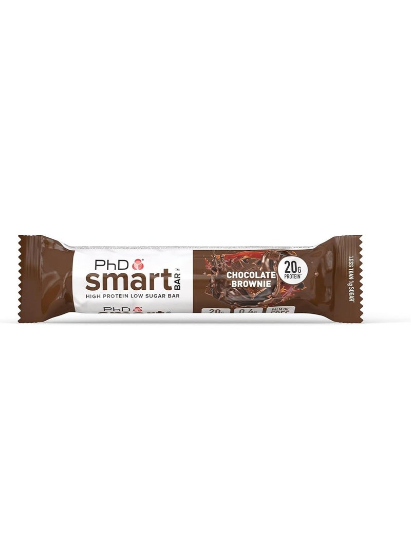 Smart High Protein Low Sugar Bar - Chocolate Brownie Flavour 20g protein, 1.0g sugar and Palm oil Free, 12packs to 64g  per bar