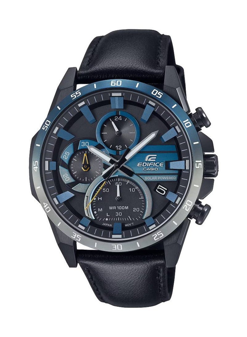 Edifice Chronograph Solar Leather Strap Men's Watch EQS-940NL-1AV