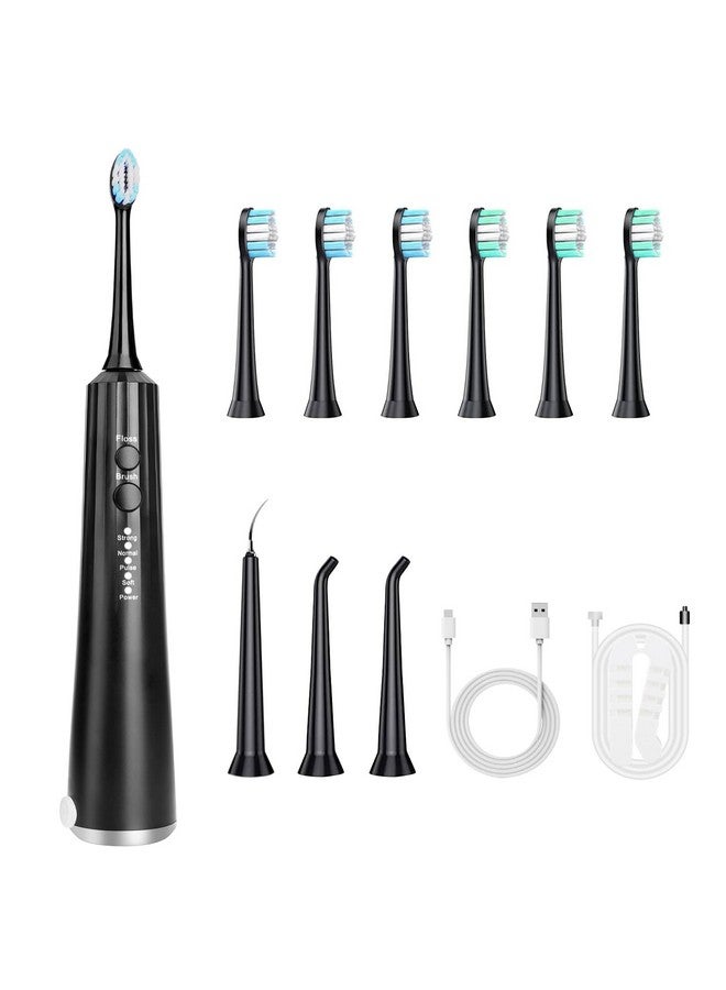 Electric Toothbrush With Water Flosser3 In 1 Teeth Cleaning Kit With 4 Modesportable Travel Electric Toothbrush For Adults3 Different Heads