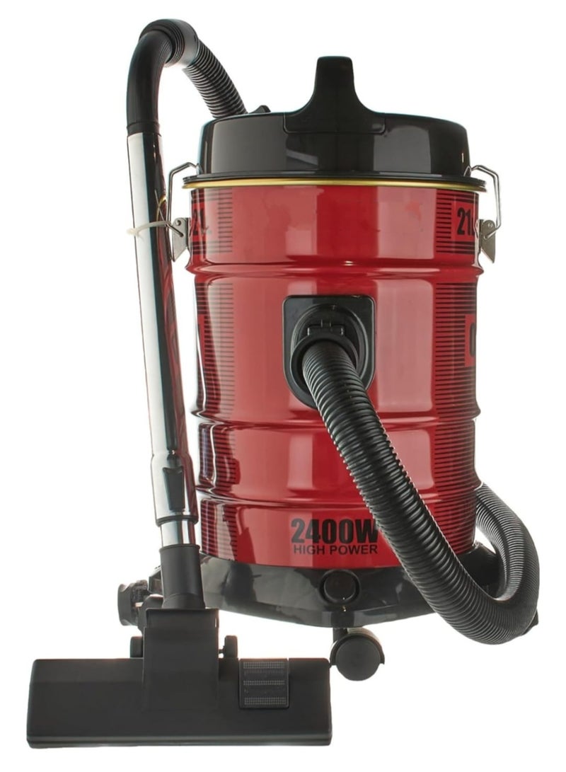 Vacuum Cleaner 2400W 21 L Color Red Drum Vacuum Cleaner Portable With Dust Full Indicator with Parking Position Air Blower Function with Adjustable Suction Power