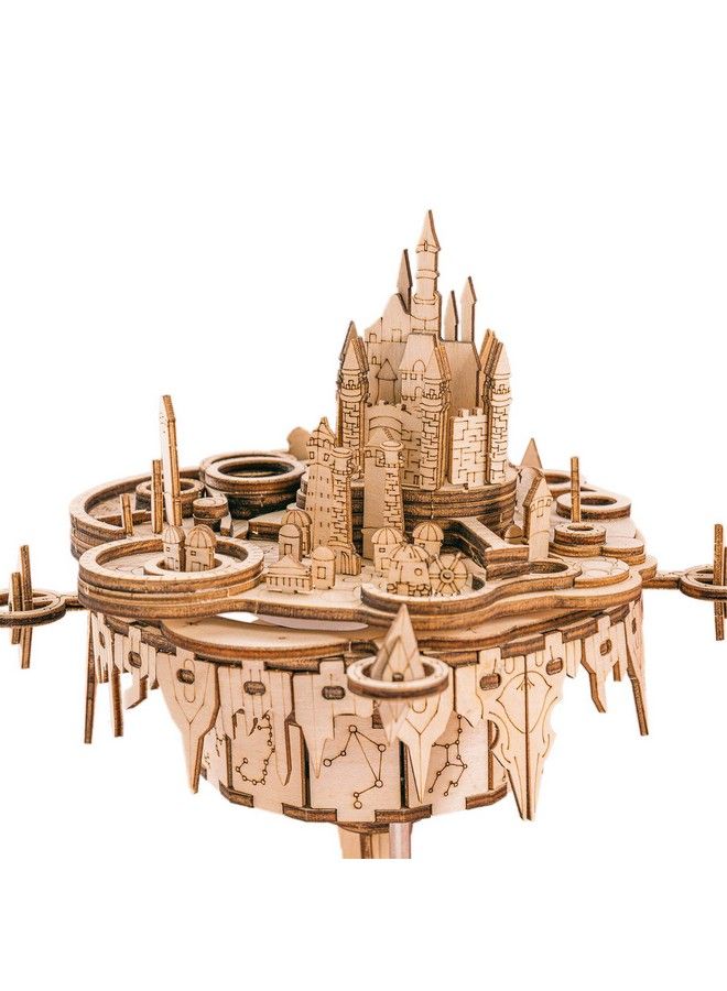 3D Wooden Puzzles For Adults Both Kids Music Box Sky Castle Model Building Kits Paly Tune 《You Are My Sunshine》 Diy Crafts Kits Birthday Gift For Girls Or Woman, Age 14+