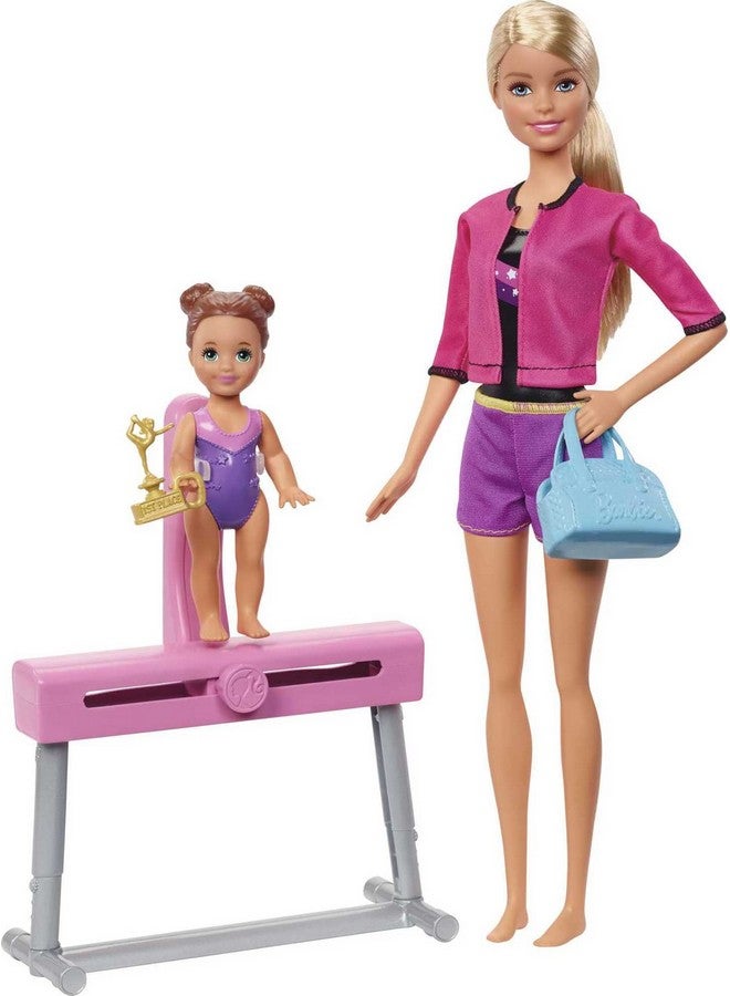 Gymnastics Coach Dolls & Playset With Coach Doll Student Small Doll & Balance Beam With Clip & Sliding Mechanism