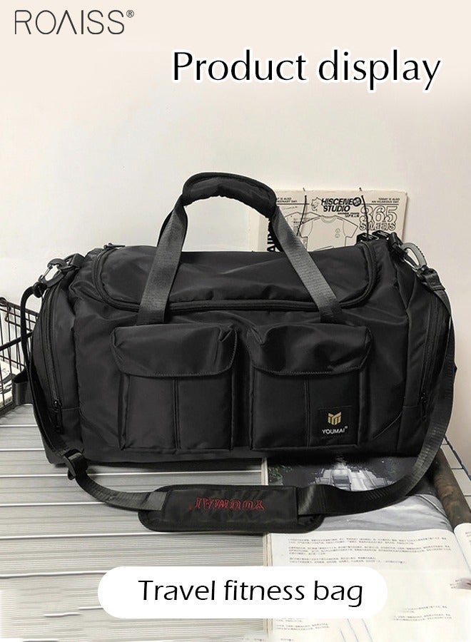 Large-Capacity Wet And Dry Travel Tote Bag Adjustable Detachable Shoulder Strap Gym Bag Independent Shoe Compartment Duffel Bag.