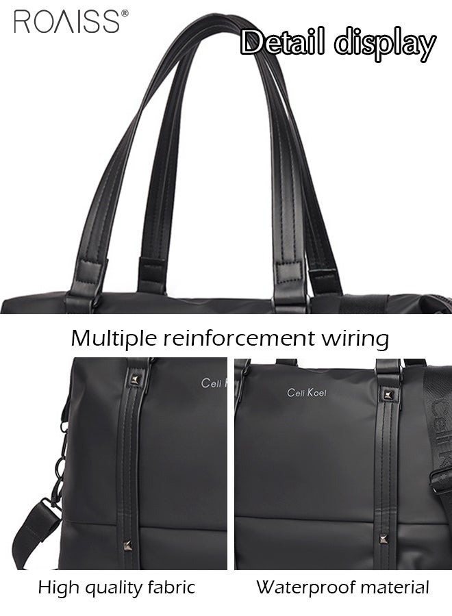 Large Capacity Lightweight Short Travel Tote Bag Adjustable Detachable Shoulder Strap Fitness Crossbody Bag Waterproof Multi-Pocket Shoulder Bag