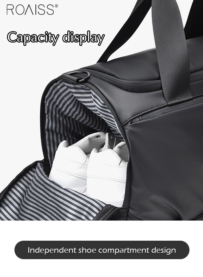 Large-Capacity Wet And Dry Travel Tote Bag Adjustable Detachable Shoulder Strap Gym Bag Independent Shoe Compartment Duffel Bag.