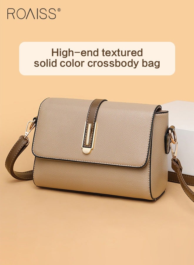 Fashionable Casual Flip Crossbody Bag Women'S Daily Commuting Pu Leather Material Adjustable Strap Shoulder Bag