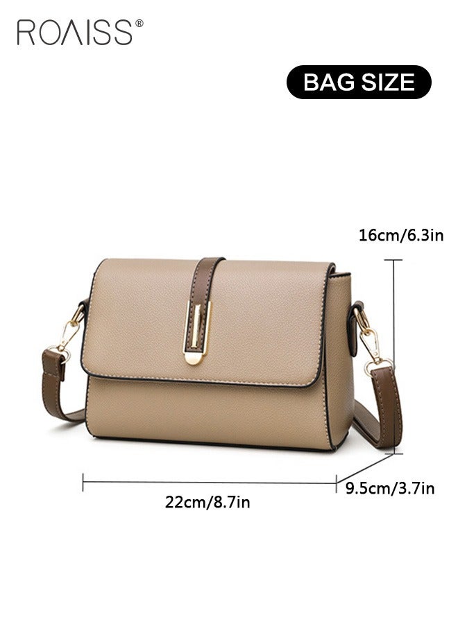 Fashionable Casual Flip Crossbody Bag Women'S Daily Commuting Pu Leather Material Adjustable Strap Shoulder Bag