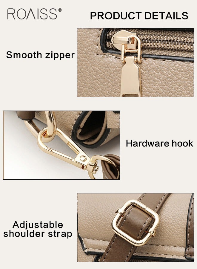 Fashionable Casual Flip Crossbody Bag Women'S Daily Commuting Pu Leather Material Adjustable Strap Shoulder Bag