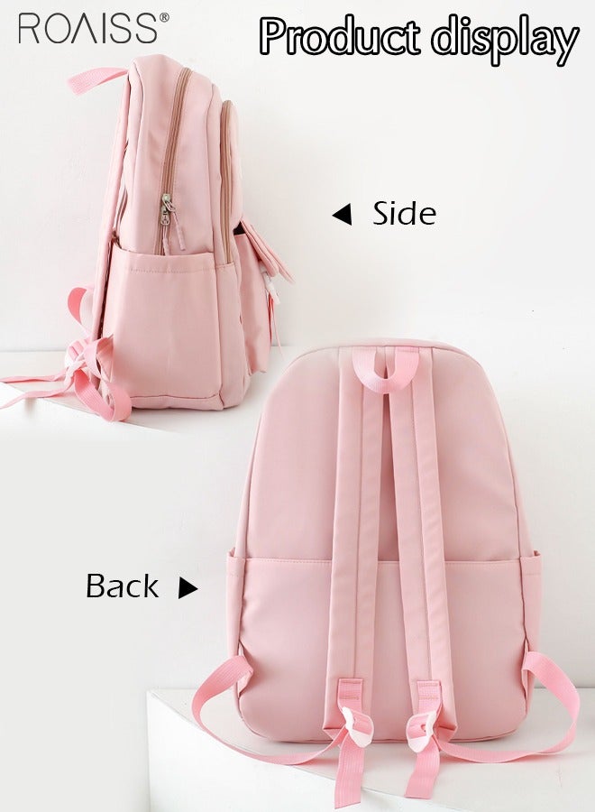 4-Piece Color Matching Large-Capacity Backpack Student School Travel Casual Waterproof Combination Backpack