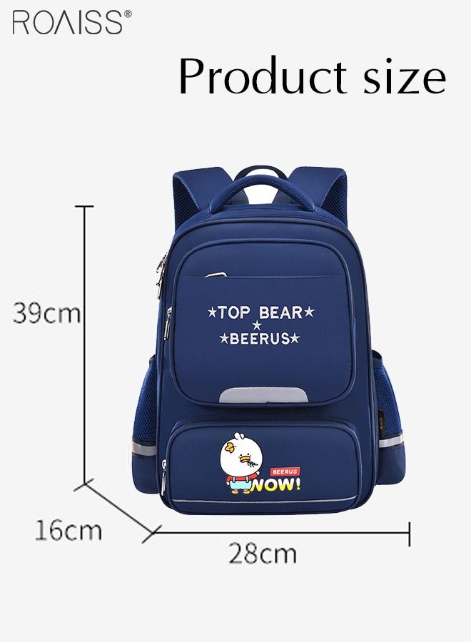 Large-Capacity Printed Embroidered Backpack Children'S School Travel Spine Protection Decompression School Bag