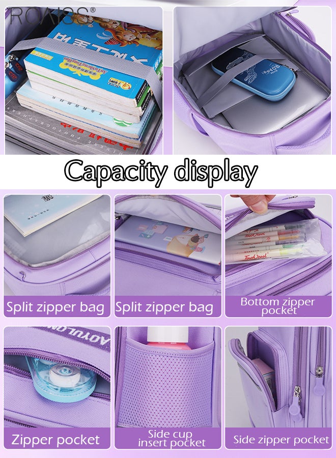 Large-Capacity Sweet Backpack Girl'S School Travel Spine Protection Decompression Waterproof Multi-Pocket School Bag