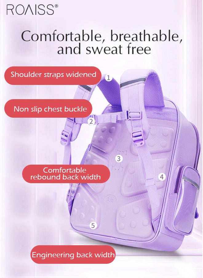 Large-Capacity Sweet Backpack Girl'S School Travel Spine Protection Decompression Waterproof Multi-Pocket School Bag