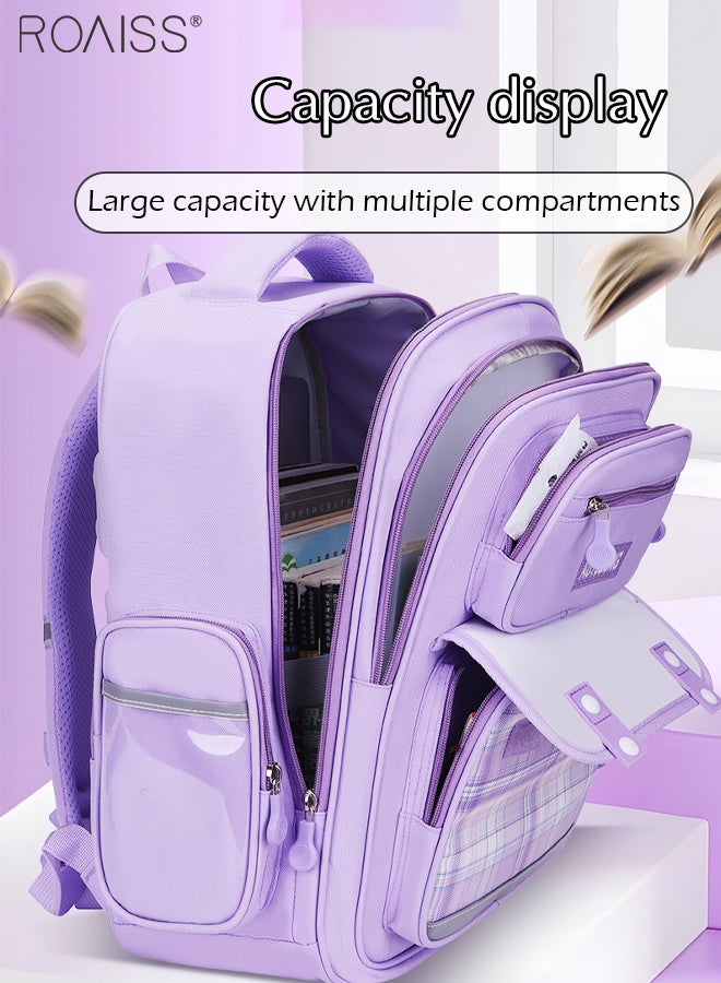 Large-Capacity Sweet Backpack Girl'S School Travel Spine Protection Decompression Waterproof Multi-Pocket School Bag