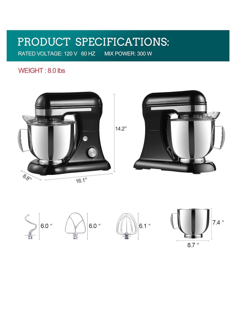 Kitchen Stand Mixer, Household Countertop Electric Standing Tilt Head Food Mixers With Bowl Bread Hook Attachments For Cake, Dough, Flour, Baking