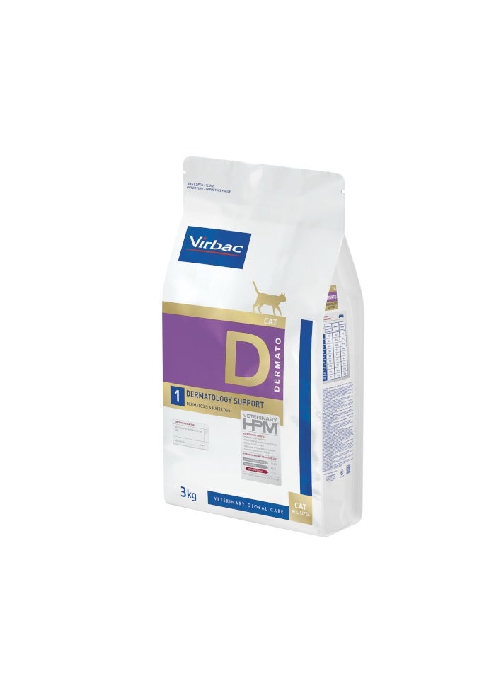 VIRBAC DRY FOOD FOR CAT DERMATOLOGY  SUPPORT 3KG