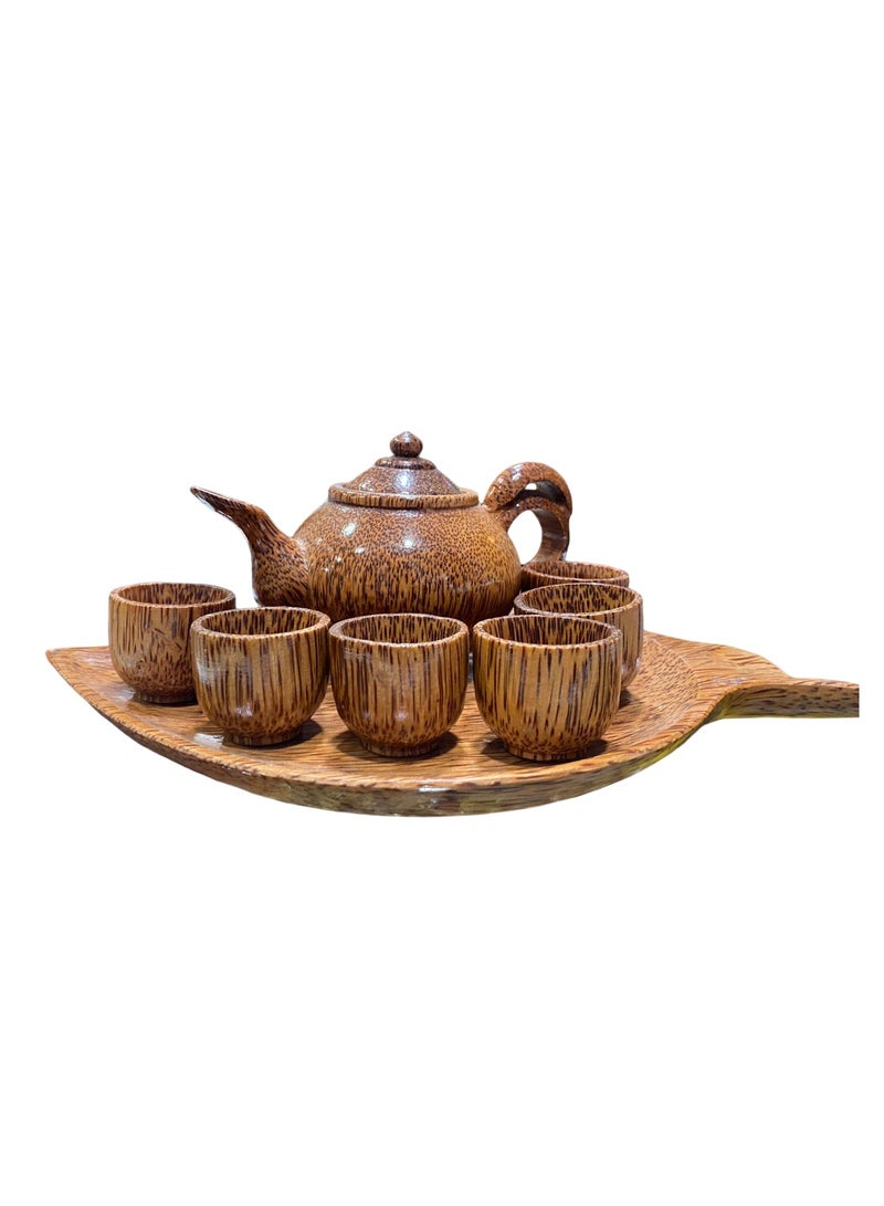 coconut wood teapot set 28cm length