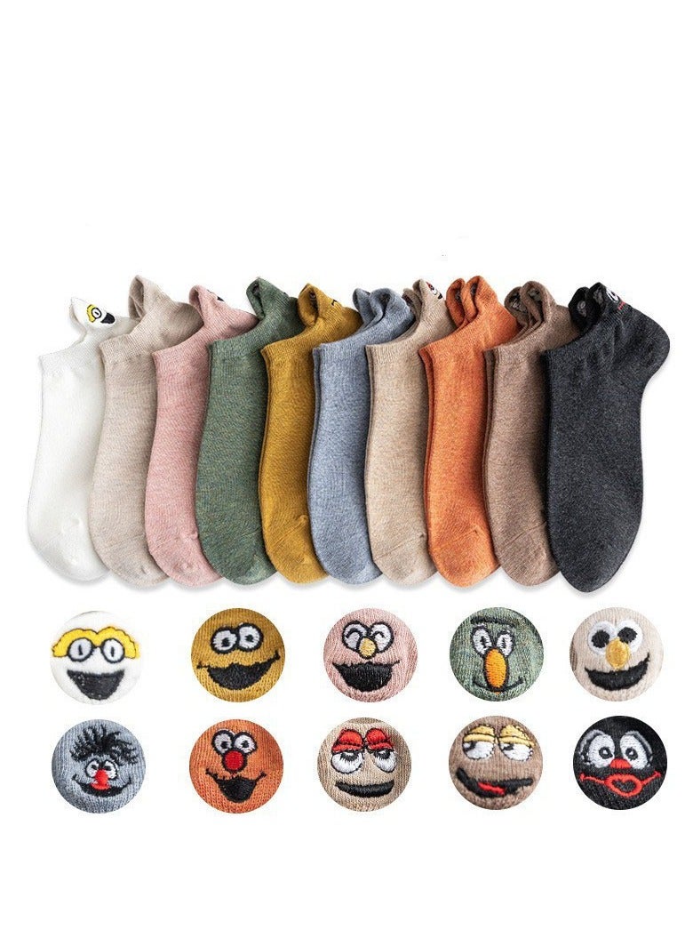 Couple's Sock Pack (10 pairs), Quirky Emoji Style