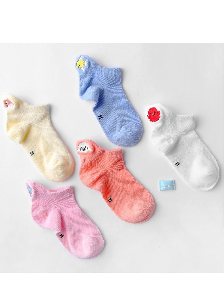 Embroidered Mesh Breathable Cute Cartoon Baby Socks