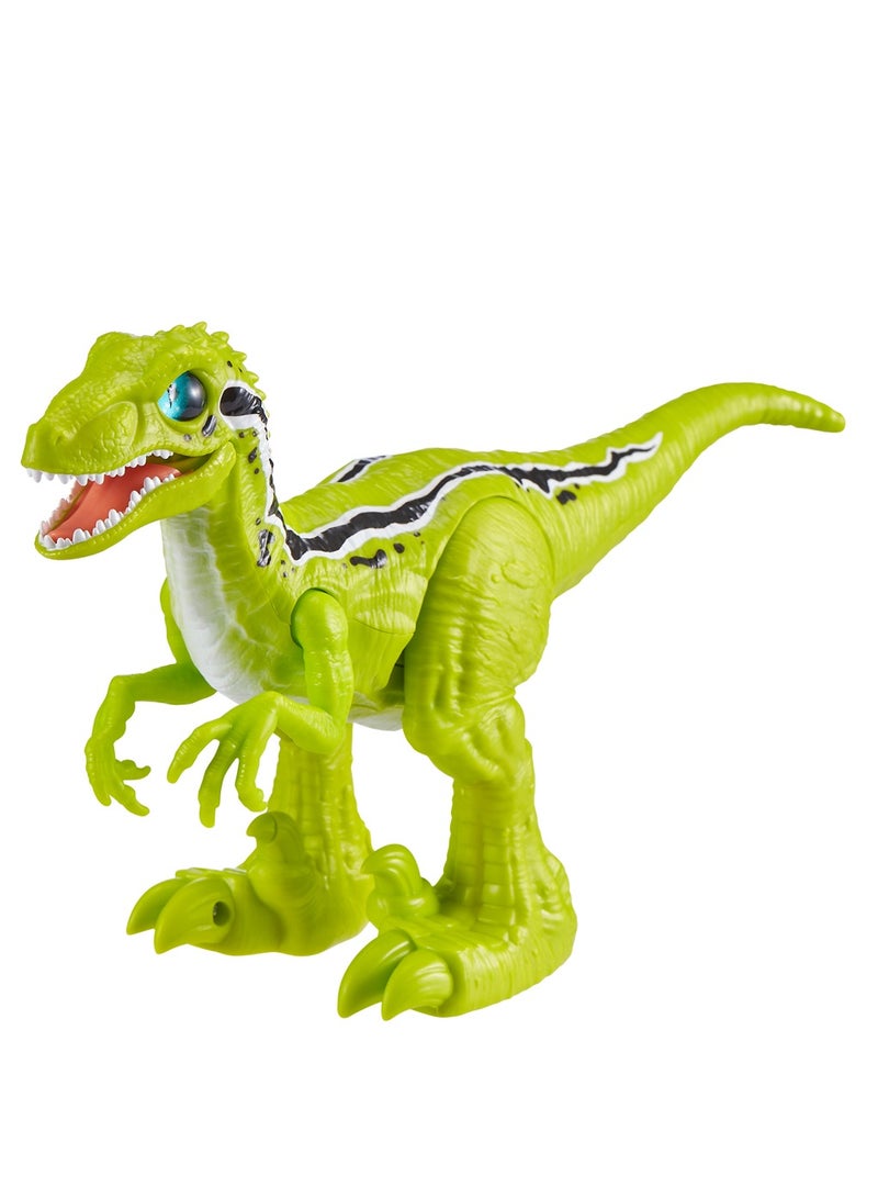ZURU ROBO ALIVE Rampaging Raptor (Green) Dinosaur Toy with Realistic Dinosaur Movement That Bites and Chomps with Slime in Dino Egg, Robotic Pets for Ages 3+
