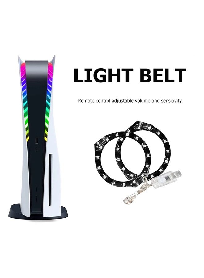 5V 8-Color RGB Ring Strip Lights For PS5 Host Light Strip LED Sticker for PS 5 Console Light Bar Decals with Remote Control
