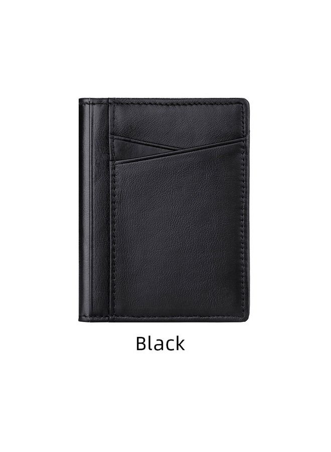 Men Minimalist Slim Card Holder Genuine Leather Card Wallet Slim Line Thin Mini Small Rfid Passport Id Card Holder Male