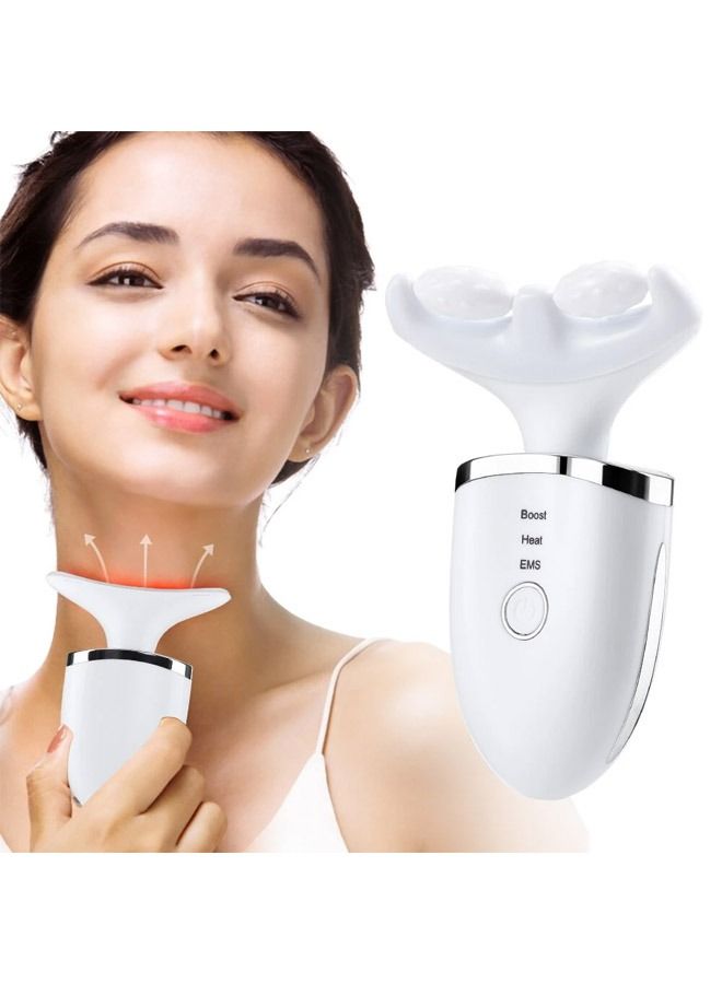 Electric Neck Beauty Massager EMS Color Light Neck Beauty Equipment Face and Neck Massage Neck Wrinkles USB Charging