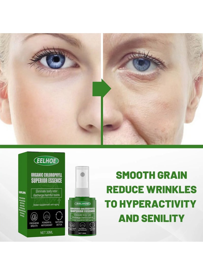 Anti Wrinkle Face Serum, Facial Care Makeup Chlorophyll Serum, Moisturizing Tightening Anti Aging Essence For Skin Firming Tightening, And Reducing Wrinkles