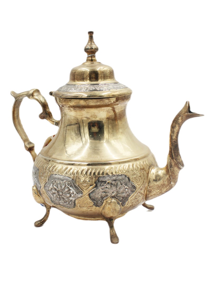 Moroccan Arabic Traditional Gold Plated Tea Pot 27 X 27 cm