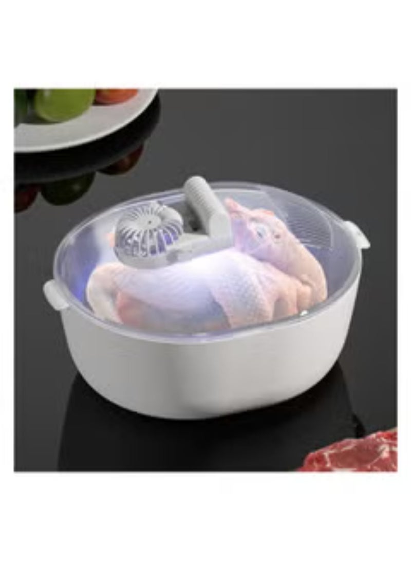 4 in 1 Defrosting Tray for Frozen Meat Fast Thawing Plate Board Meat Defroster with Dual-Layer Draining Basket Airtight Food Preservation and thawing Machine for Frozen Meat Chicken Fish Steak