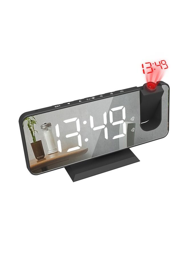 LED Digital Smart Alarm Clock Watch Table Electronic Desktop Clocks USB Wake Up Clock with 180° Time Projection Snooze