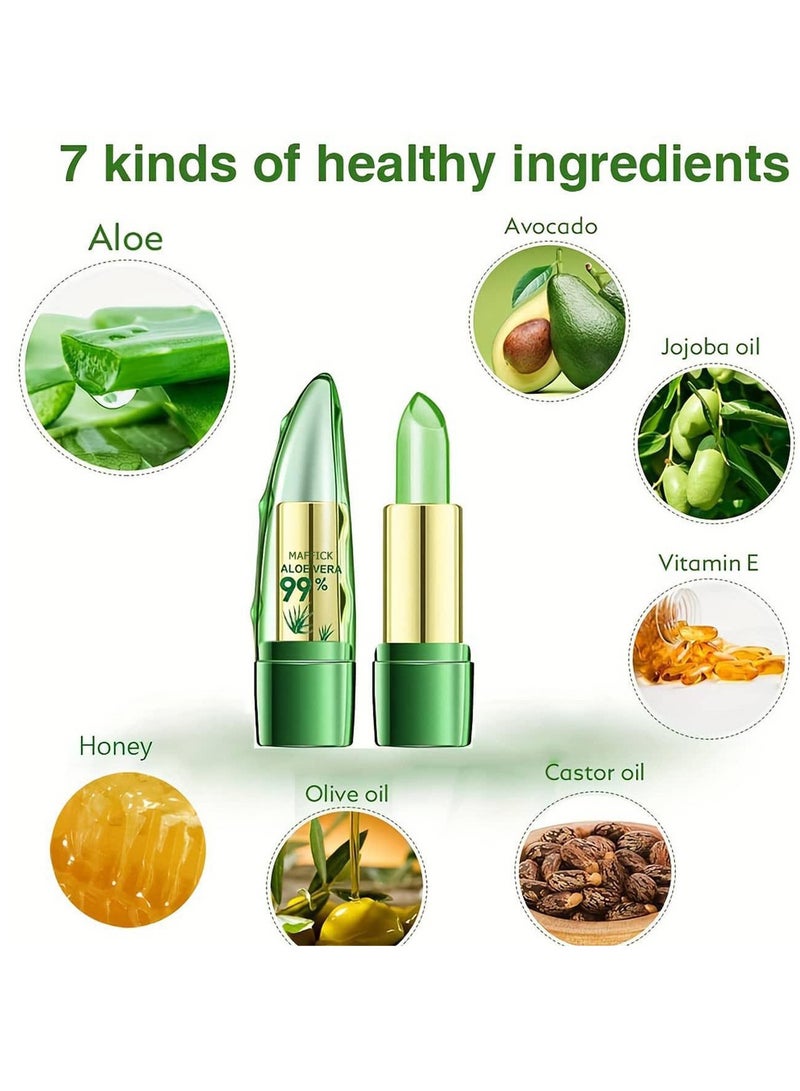 Maffick Aloe Vera Color Changing Lipstick Long Lasting Color Rendering Moisturize Lips
