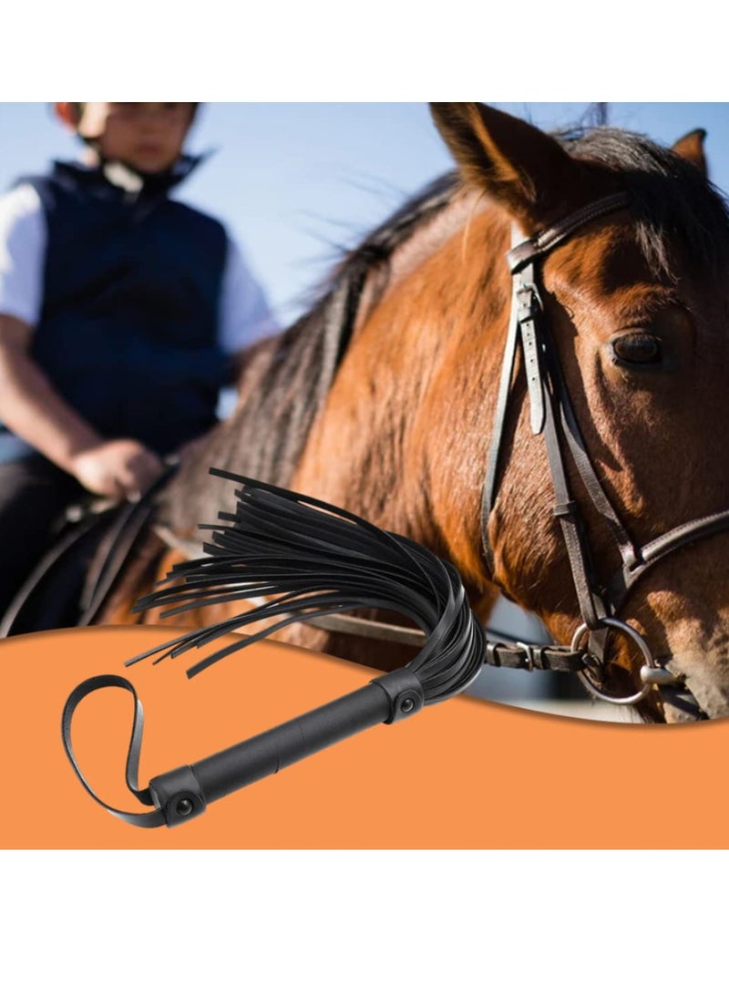 Riding Whip for Racecourse, Faux Leather Riding Crop Equestrian Flogger Shaft Paddle Horse Riding Crop Accessories Equestrian Flogger for Racecourse Horse (Black)