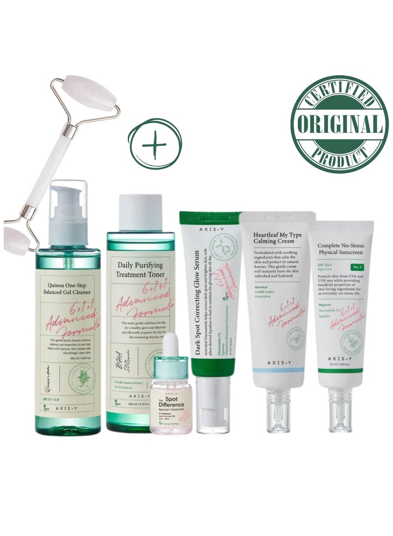 Optimal Collection for Glowing Skin - Cleansing Gel - Treatment Toner - Glow Serum - Calming Cream - Sunscreen 555ml