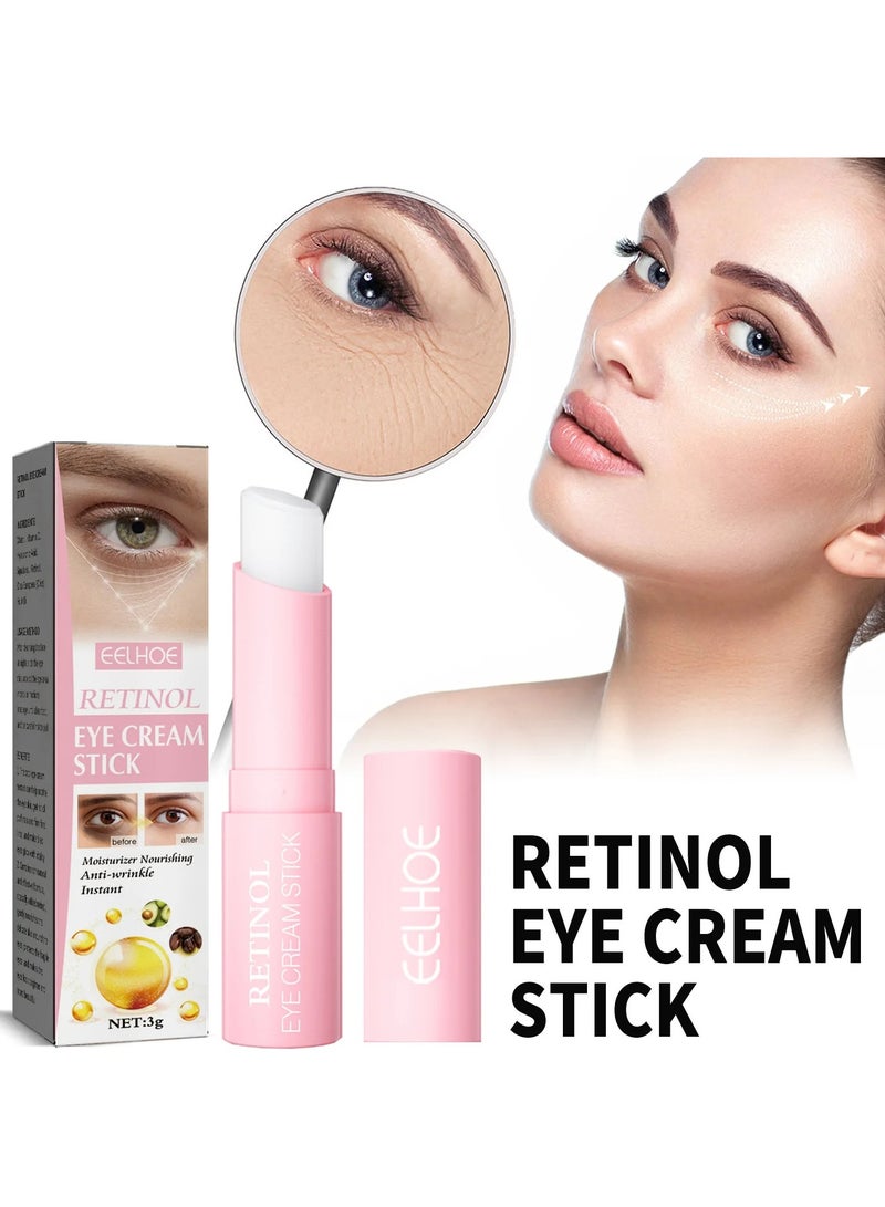 Eye Cream, Eye Stick for Dark Circles and Puffy Eyes, Hydrating and Brightening Anti-wrinkle Eye Cream Stick, Eye Cream to Reduce Wrinkles and Fine Lines