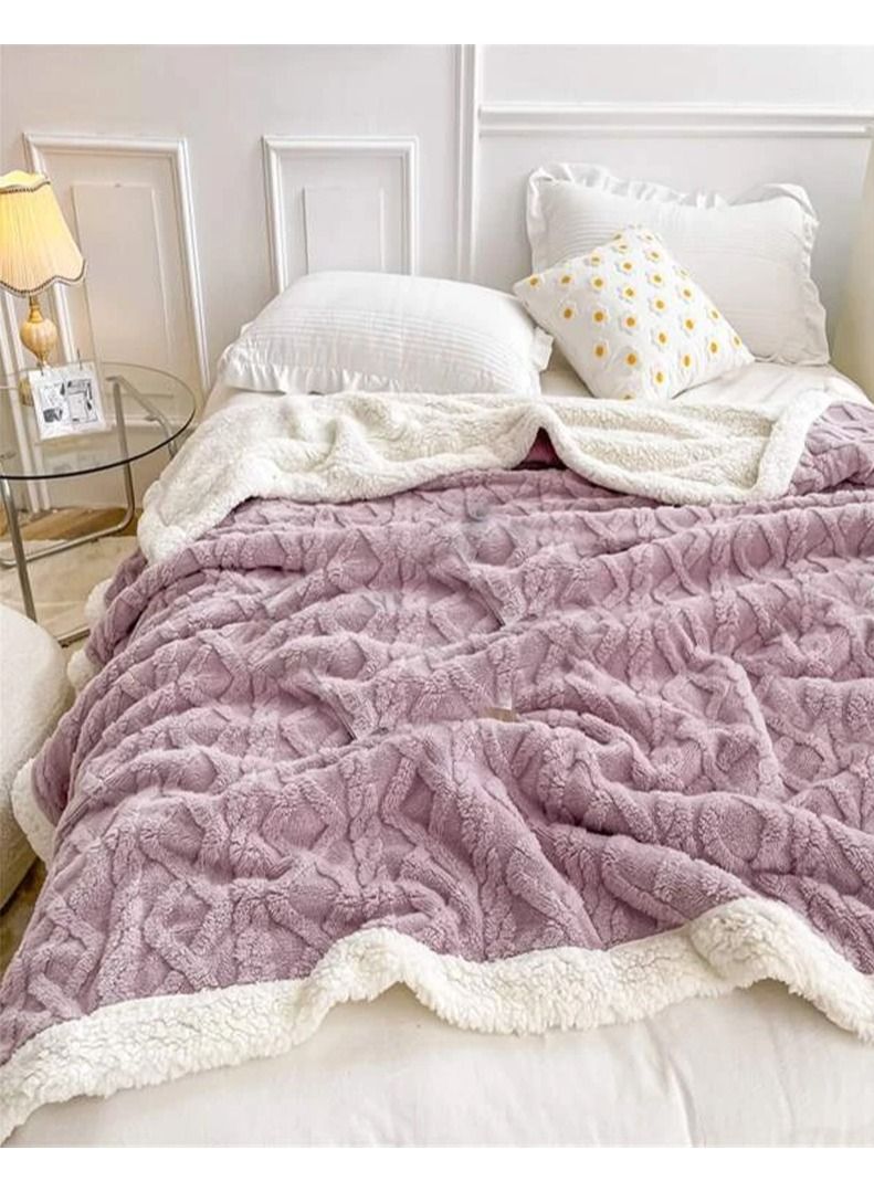 Winter thickened Polar Fleece blanket soft comfortable double layer lamb Fleece office home nap warm sofa blanket