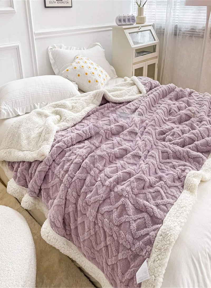 Winter thickened Polar Fleece blanket soft comfortable double layer lamb Fleece office home nap warm sofa blanket