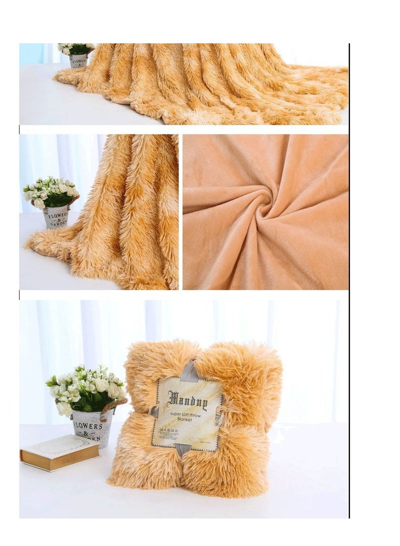 Fluffy Faux Fur Bedspread Blankets for Sofa Beds Sofa Throw Blanket Sofa Soft Plush Bed Cover Baby Blanket 160x130cm