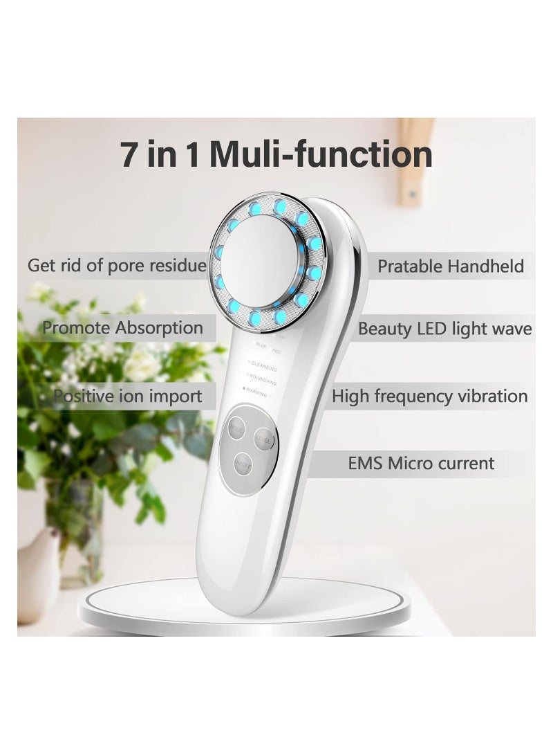 Facial Massager, 7 in 1 Skin Care Tools, Facial Machine Skin Care for Face Neck, Face Lifting Machine, Galvanic Facial Machine, Face Tightening Machine, for Skin High Frequency Facial Machine