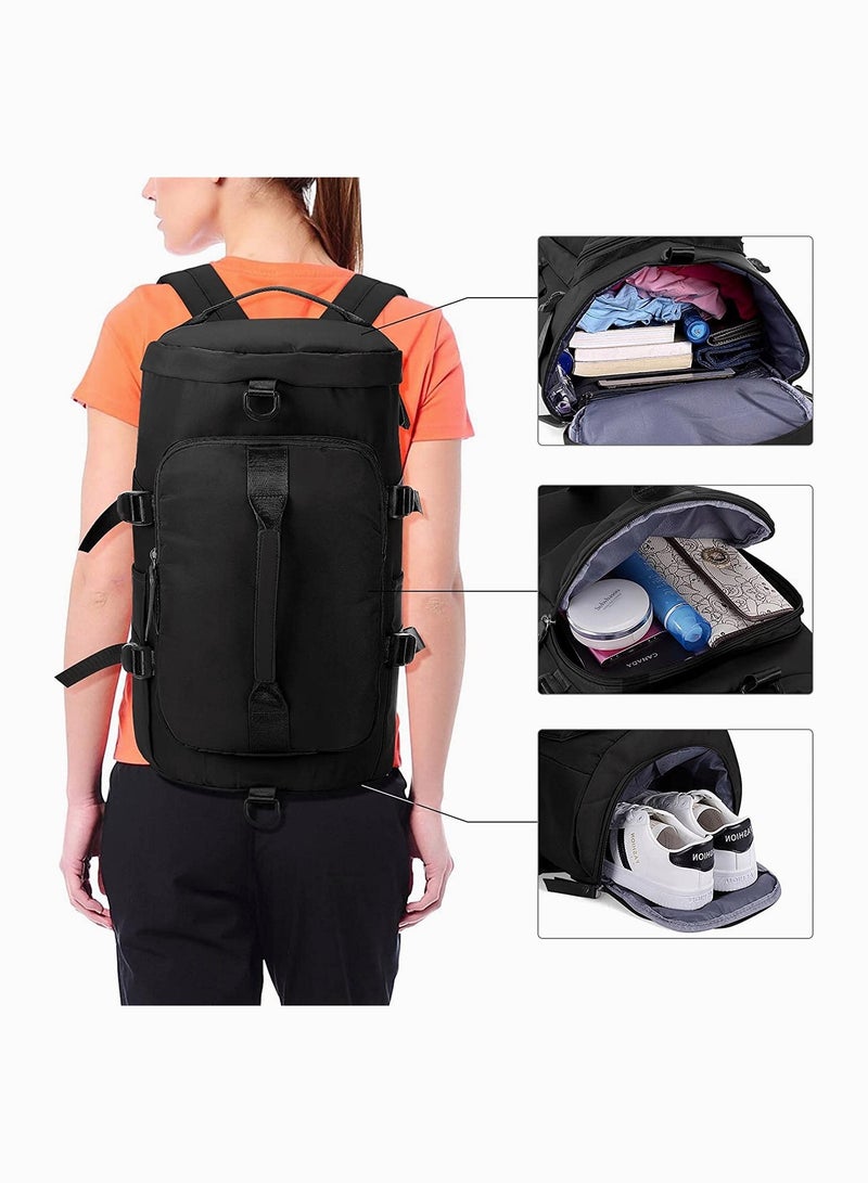 Sports Gym Bag, Lightweight Backpack, Large Travel Duffel Bags, Independent Shoe Compartment Dry and Wet Separation Sports Waterproof Rucksack for Fitness Weekend Camping