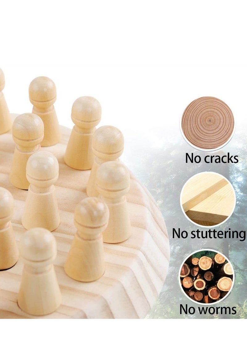 Wooden Memory Chess Board Game Color Memory Matching Brain Teasers Game for Kids Boy Girl Age 3-12 Toddler Learning Activities Educational Toys Montessori Toys
