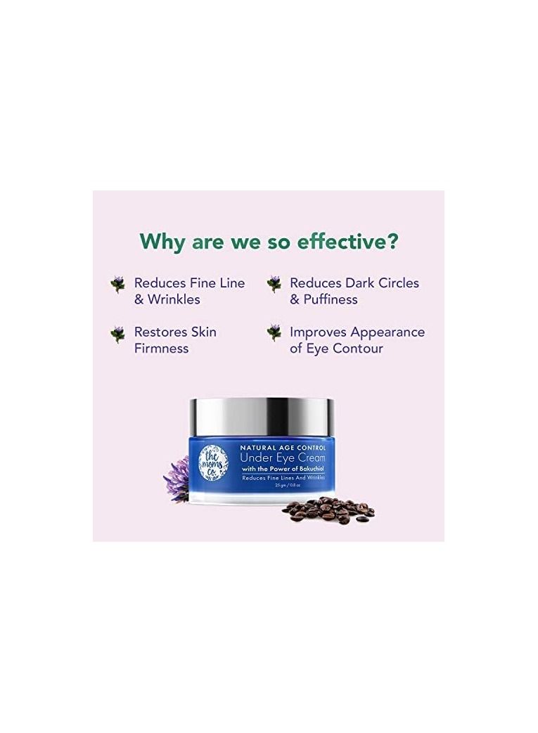 The Moms Co Natural Age Control Under Eye Cream Reduce Dark Circles Anti Ageing with Natural Retinol and Niacinamide 25 gm