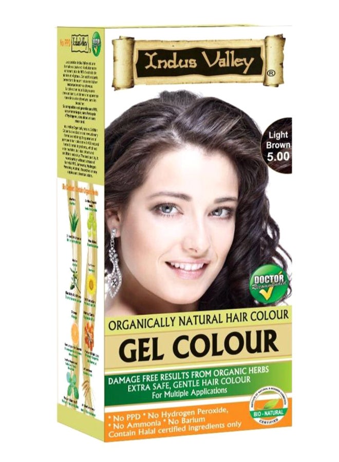 Organically Natural Herbal Permanent Gel Hair Colour 5.0 Light Brown 220grams
