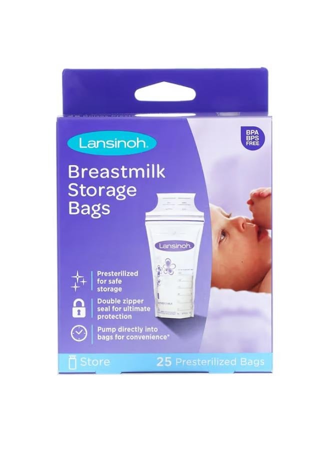 Breastmilk Storage Bags, 25 Pre-Sterilized Bags