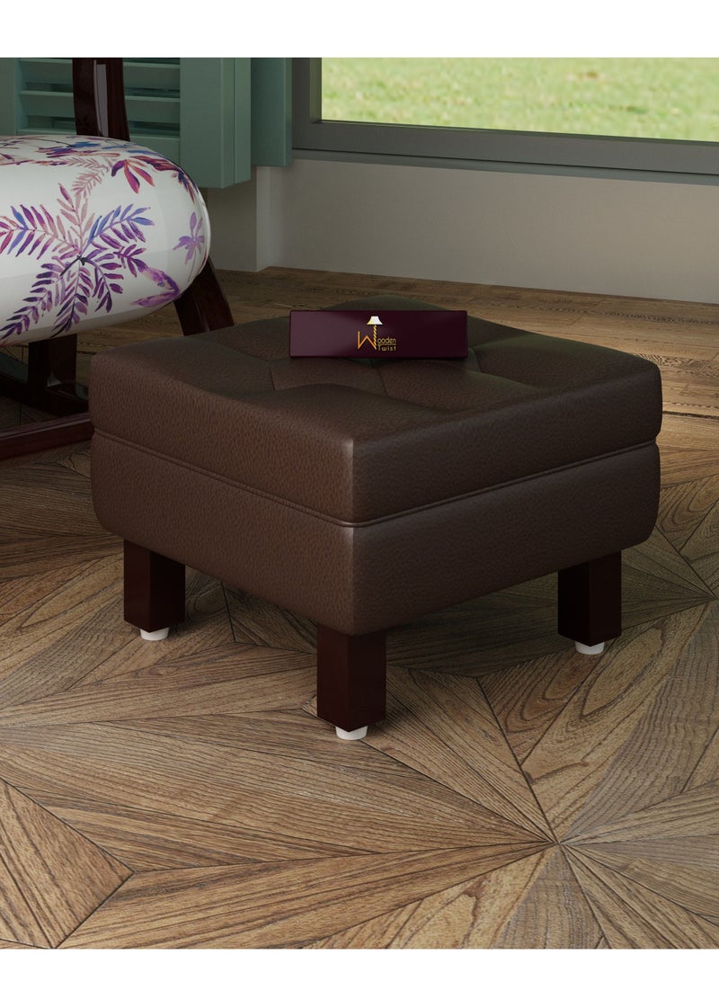 Wooden Twist Reposa Wooden Cushioned Footrest Stool ( Brown )