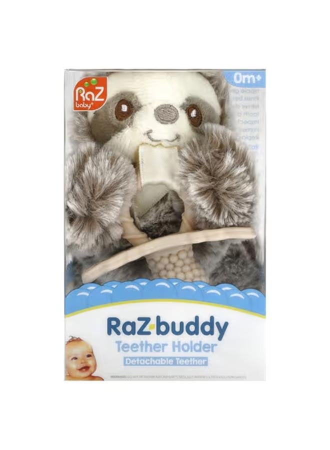 RaZ-Buddy, Teether Holder, Detachable Teether, 0 Months+, Sloth, 1 Count