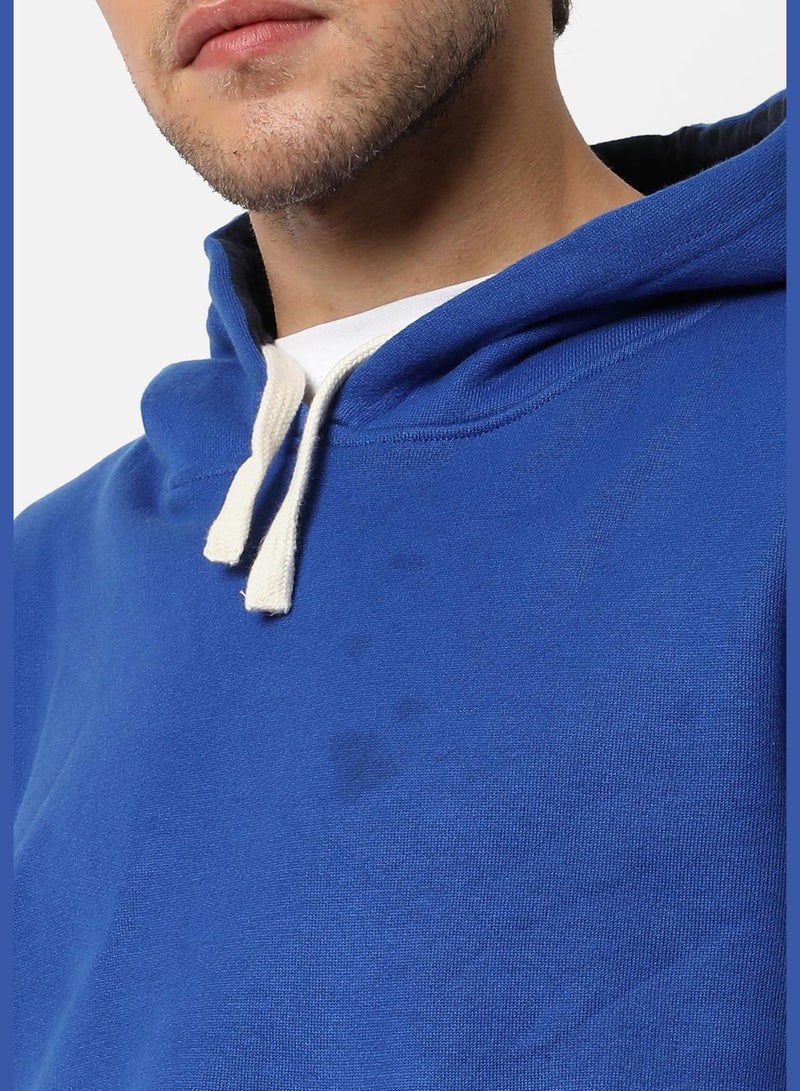 Men's Solid Colour-Blocked Regular Fit Sweatshirt With Hoodie For Winter Wear