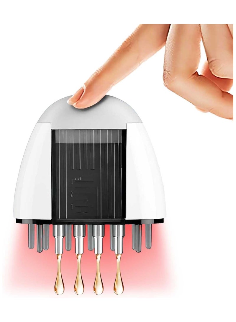 Hair Oil Applicator and Scalp Massager with High Vibration, Red Light Scalp Oil Applicator, for Hair Treatment Growth Medicine Fluid Essential Oil Serum, Scalp Massager, Smooth Root Comb Applicator