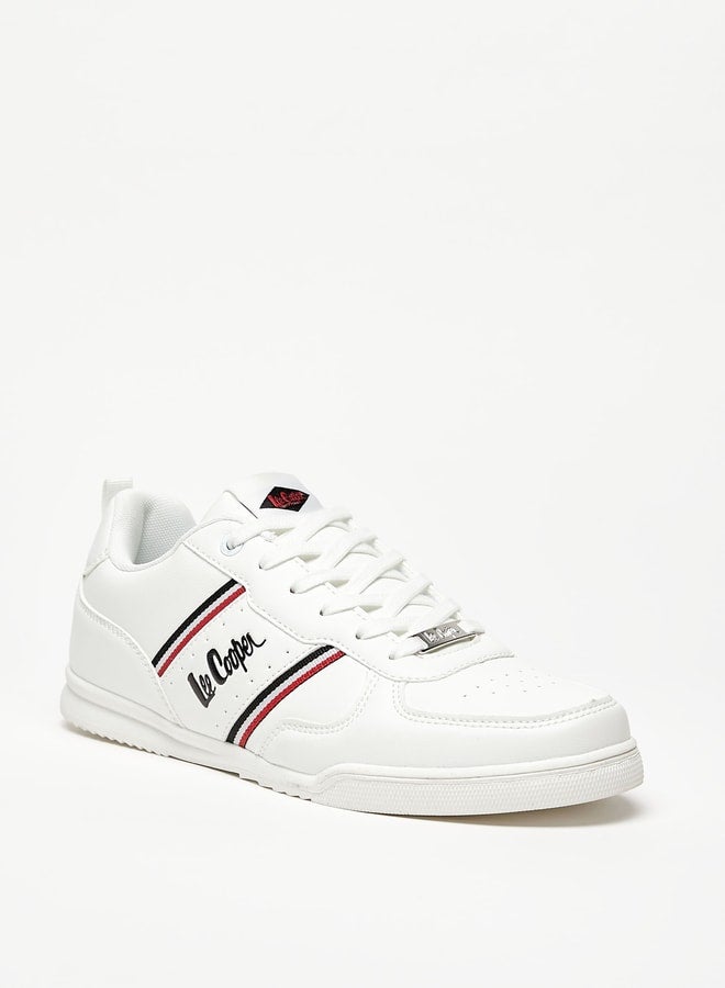 Men's Logo Detail Sneakers with Lace-Up Detail