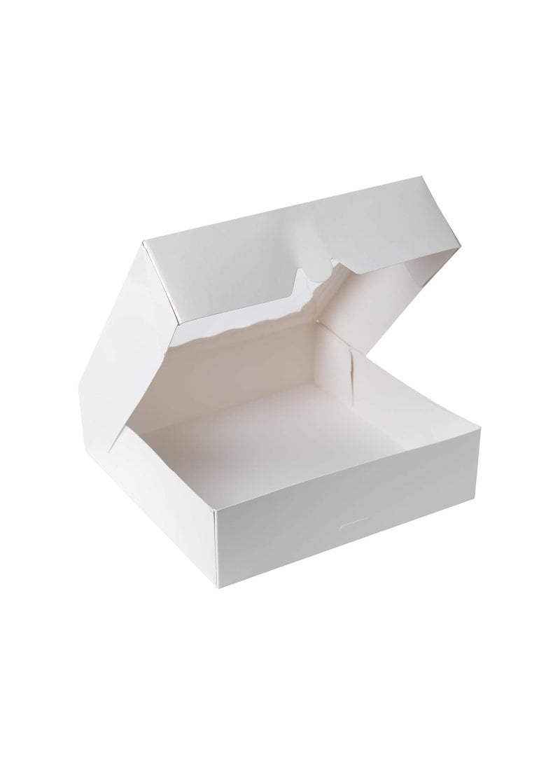 9inch White Cookie Bakery Boxes,Large Pie Boxes with PVC Window Natural Disposable box 9x9x2.5,Pack of 12